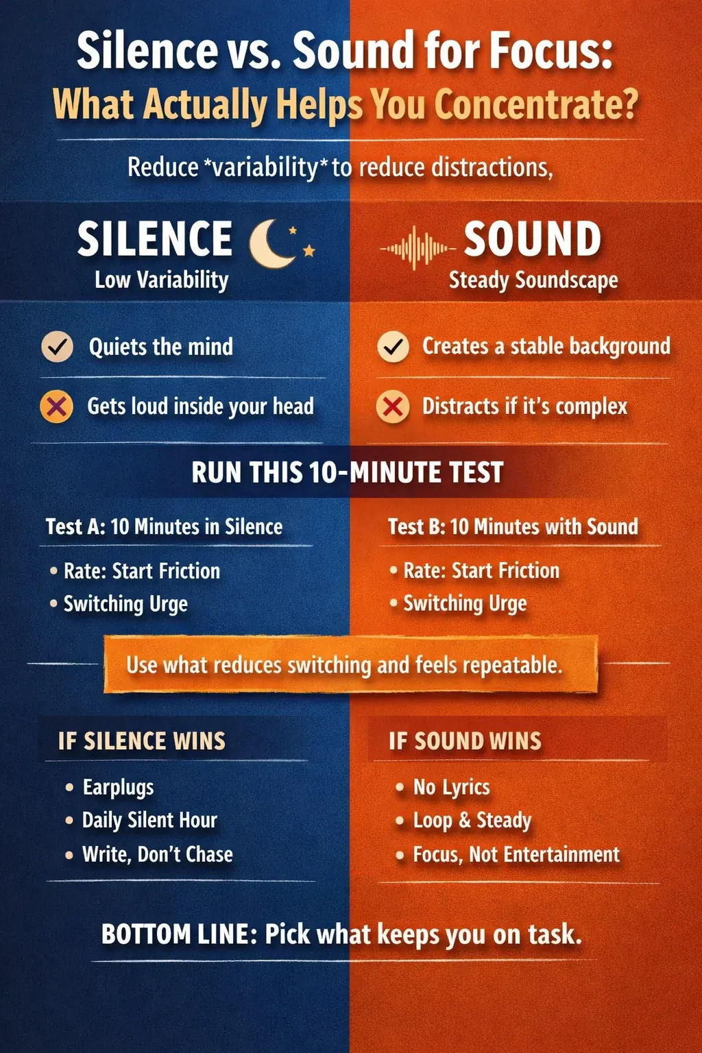 Silence vs. Sound for Focus: What Actually Helps You Concentrate?