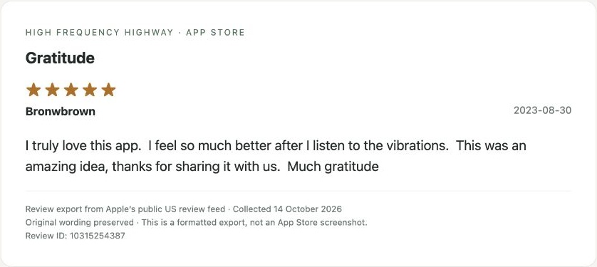 App Store review by Bronwbrown — Review export