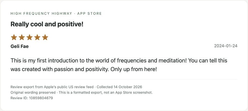 App Store review by Geli Fae — Review export