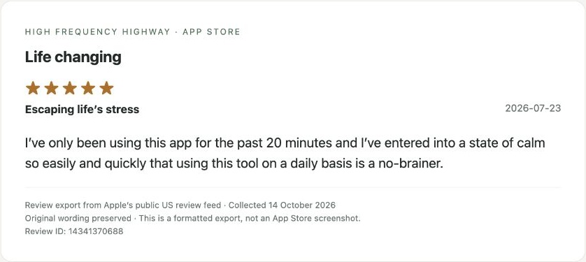 App Store review by Escaping life’s  stress — Review export