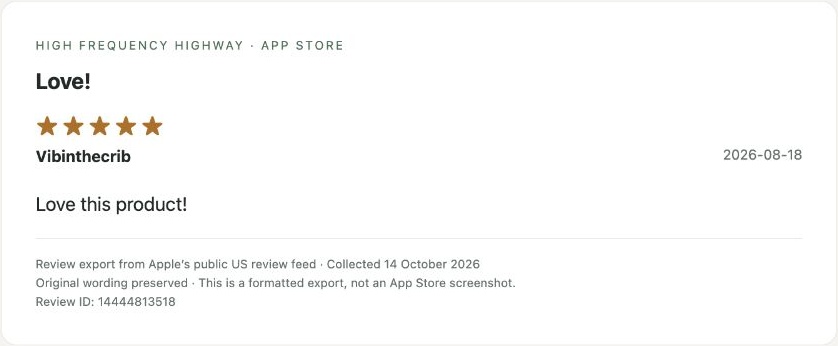 App Store review by Vibinthecrib — Review export