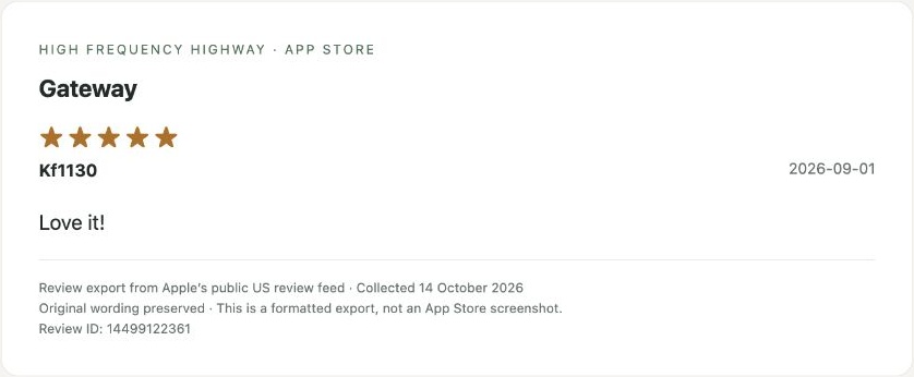 App Store review by Kf1130 — Review export
