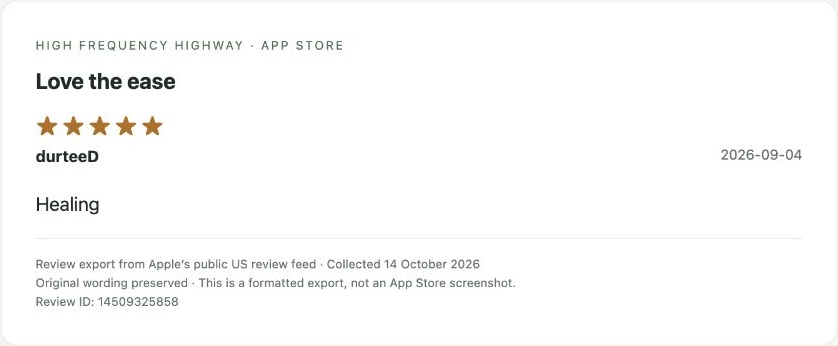App Store review by durteeD — Review export