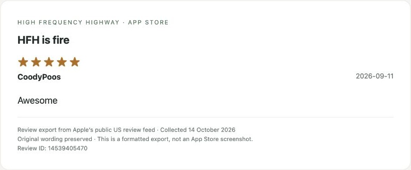 App Store review by CoodyPoos — Review export