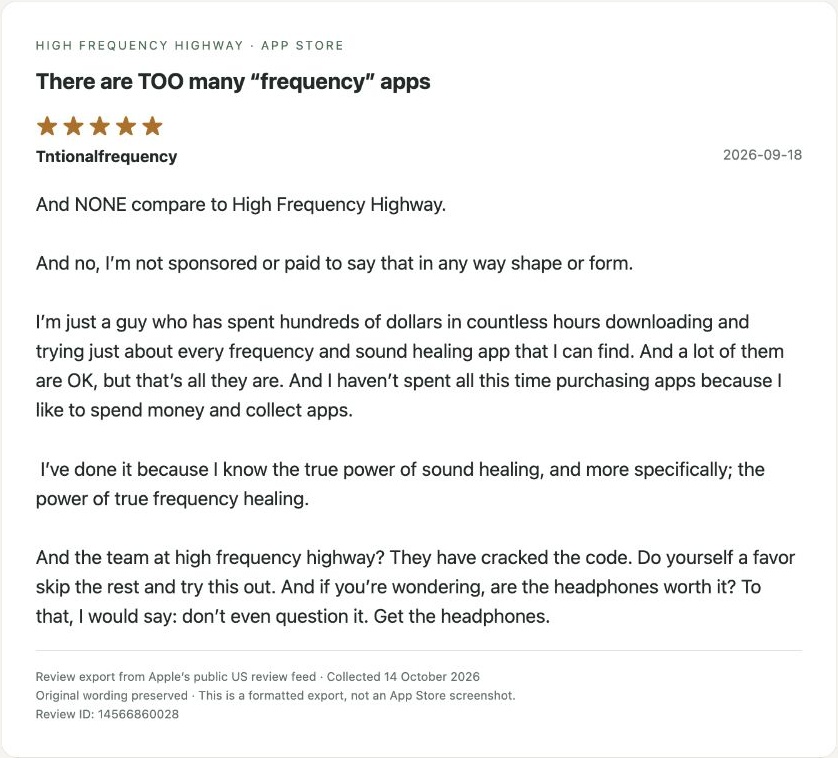 App Store review by Tntionalfrequency — Review export