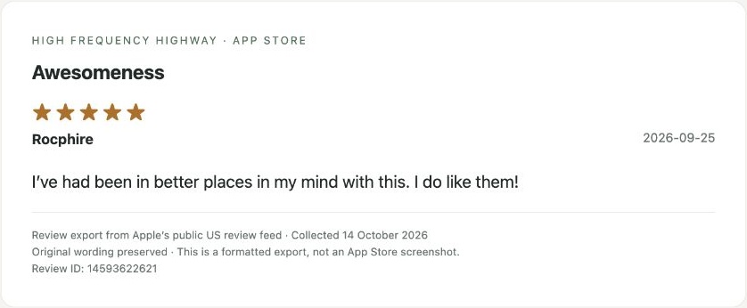 App Store review by Rocphire — Review export
