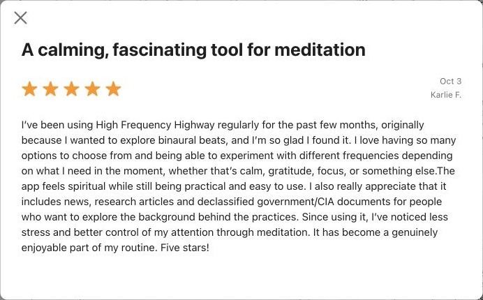 App Store review by Karlie F. — Store screenshot