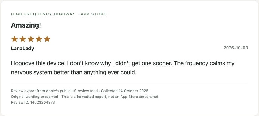 App Store review by LanaLady — Review export