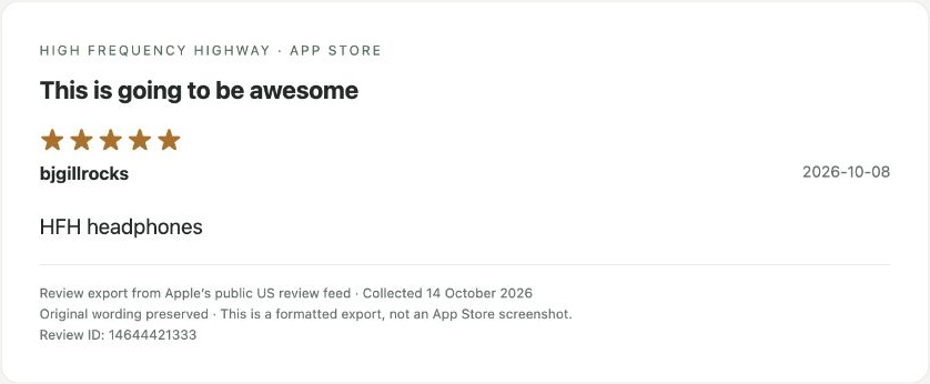 App Store review by bjgillrocks — Review export