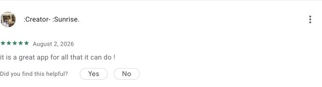 Google Play review by :Creator- :Sunrise. — Store screenshot