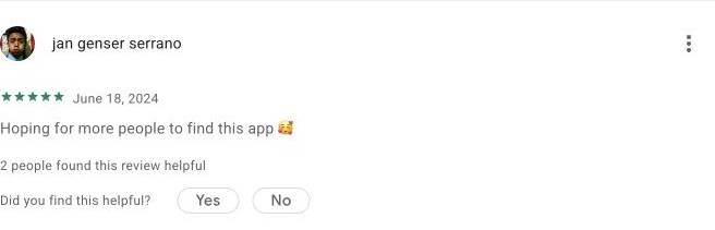 Google Play review by jan genser serrano — Store screenshot