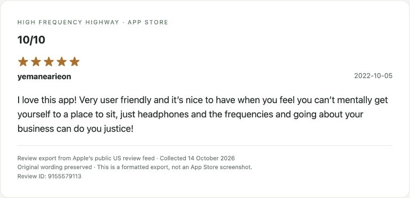 App Store review by yemanearieon — Review export
