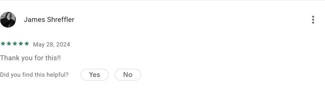 Google Play review by James Shreffler — Store screenshot