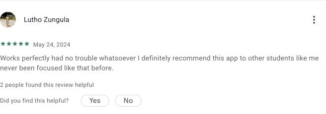 Google Play review by Lutho Zungula — Store screenshot