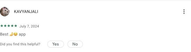 Google Play review by KAVYANJALI — Store screenshot
